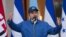Presiden Nikaragua Daniel Ortega berpidato dalam upacara peringatan Hari Kemerdekaan Nikaragua ke-199, di Managua, Nikaragua,15 September 2020.