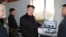 In this undated photo released by North Korea's Korean Central News Agency, North Korean leader Kim Jong Un visits the Korean April 26 Cartoon Film Studio.
