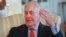 Secretary of State Rex Tillerson gestures during a interview with the Associated Press at the State Department in Washington, Jan. 5, 2018. 