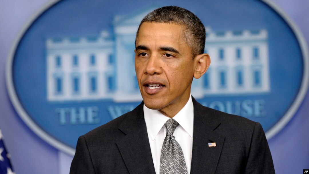 Presiden Barack Obama berbicara kepada media di Gedung Putih, Selasa, 16 April 2013. 