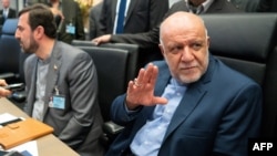 FILE - Iran's Oil Minister Bijan Namdar Zanganeh attends the 176th meeting of the Organization of the Petroleum Exporting Countries (OPEC) conference, July 1, 2019 in Vienna.