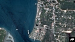 BlackSky, a commercial imagery company, released on July 24, 2023, this satellite image captured over Ream, Cambodia, showing the rapid pace of development of a large military naval station. (Imagery: BlackSky)