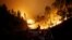 Firefighters work to put out a forest fire near Bouca, in central Portugal.