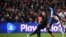 Mbaye Diagne tire un penatlty lors du match de ligue des Champions entre le PSG et le Club Brugge, France, le 6 novembre 2019. 