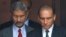 Foreign ministers Subramanyam Jaishankar of India, left, and Aizaz Ahmad Chaudhry of Pakistan, right, leave a meeting in New Delhi, India, April 26, 2016. Chaudhry is visiting India for an annual conference on Afghanistan.