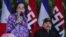 El presidente de Nicaragua, Daniel Ortega, y su esposa y vicepresidenta, Rosario Murillo, durante un discurso en Managua el 2 de septiembre de 2020.