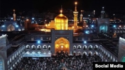 نمایی آرشیوی از حرم امام هشتم شیعیان و شهر مشهد