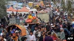 Ribuan pengungsi Afghanistan tiba di perbatasan Afghanistan-Pakistan di provinsi Nangarhar Rabu, 1 November 2023 karena ancaman penahanan atau deportasi Pakistan. 