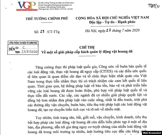 Chỉ thị ngày 23/7/2020 của Thủ tướng Nguyễn Xuân Phúc.