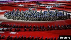 Ceremonia de apertura de los 7 ° Juegos Mundiales Militares del CISM en Wuhan, provincia de Hubei, China. Octubre 18, 2019.