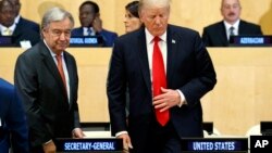 Predsjednik SAD Donald Trump i generalni sekretar Ujedinjenih nacija Antonio Guterres na skupu o reformi UN, 18. septembar 2017.