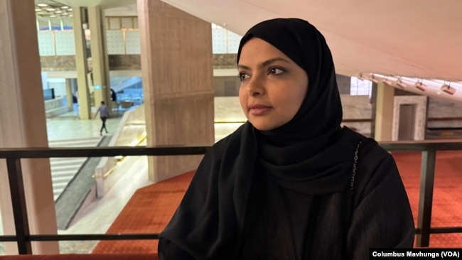 Hana Omar, the King Salman Humanitarian Aid and Relief Center director of partnerships and international relations, in Riyadh, Saudi Arabia, February 2025.