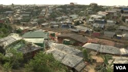 Aid groups say the strain of daily life in Rohingya refugee camps in Bangladesh, in which refugees are not allowed to leave, adds to emotional stress. (Dave Grunebaum/VOA)