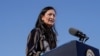 U.S. Interior Secretary Deb Haaland delivers remarks at Gila Crossing Community School in Gila River Indian Community, Arizona, Oct. 25, 2024. The Interior Department approved, Dec. 30, 2024, approved to withdraw federal lands in the Ruby Mountains from energy development.