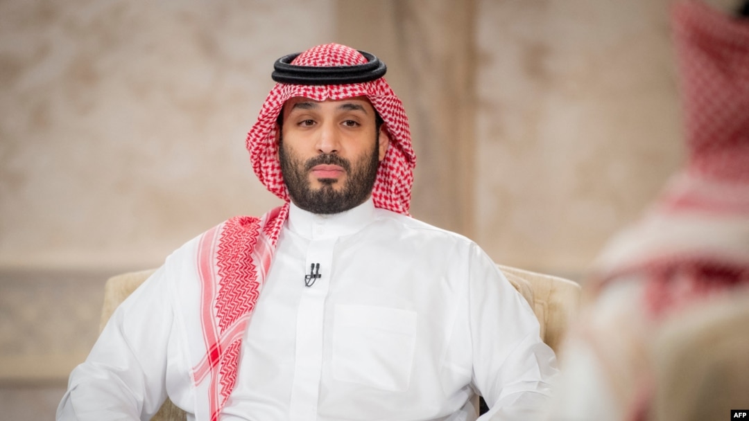 Saudi Crown Prince Mohammed bin Salman is interviewed by the Middle East Broadcasting Center (MBC) in the capital Riyadh, in this handout picture provided by the Saudi Royal Palace on April 27, 2021.