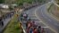 Central American migrants, part of the caravan hoping to reach the U.S. border, walk in Frontera Hidalgo, Mexico, April 12, 2019.