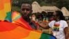 Revelers are seen at Uganda's second annual gay pride parade in Entebbe, August 3, 2013. (Hilary Heuler/for VOA)