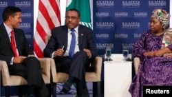 USAID Administrator Rajiv Shah, Prime Minister of Ethiopia Hailemariam Desalegn and African Union Commission Chairperson