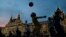 People play soccer at the Red Square during the 2018 soccer World Cup in Moscow, Russia, June 19, 2018.