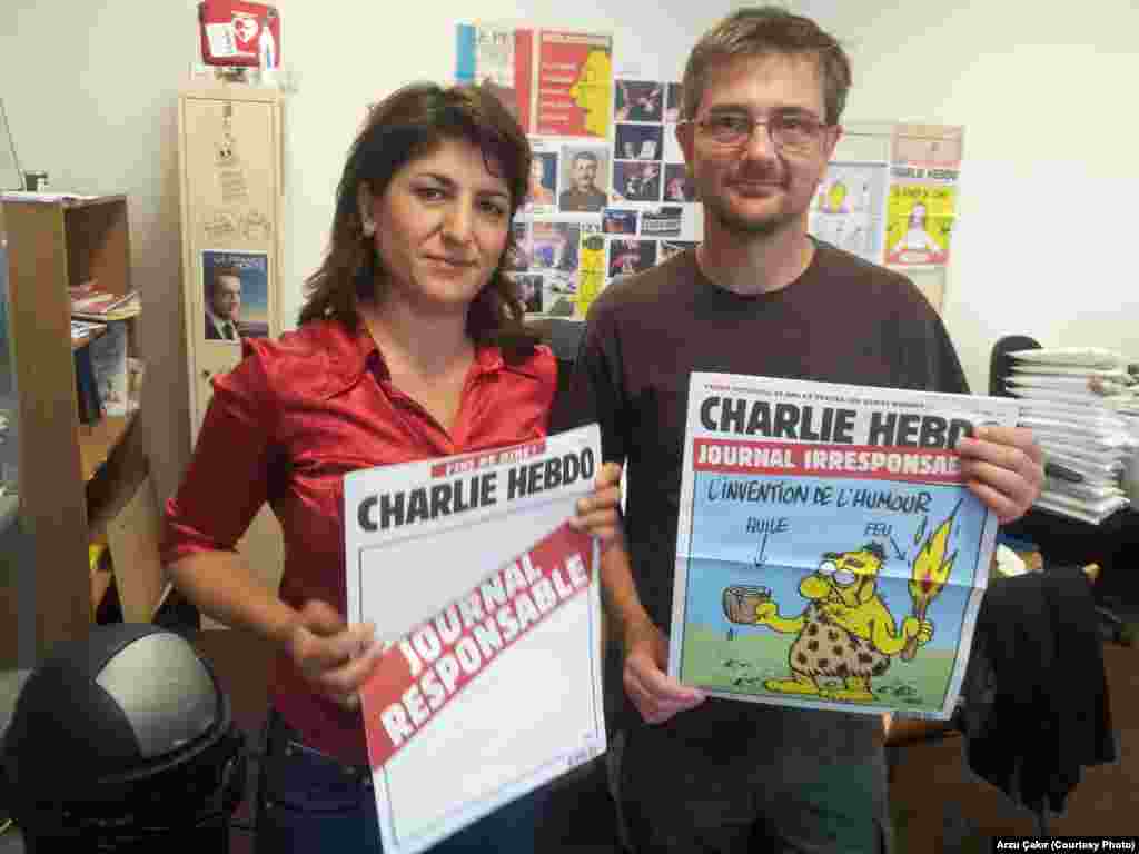 Stefan Sharbonniyer, &quot;Charlie Hebdo&quot; satirik gazetasi bosh muharriri bugungi hujumda o&#39;ldirilgan. Surat 2012-yilda &quot;Amerika Ovozi&quot; muxbiri Arzu Çakır tomonidan olingan.