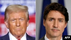 (Ảnh ghép) Tổng thống đắc cử Hoa Kỳ Donald Trump (trái) và Thủ tướng Canada Justin Trudeau.