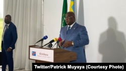 Président Félix Tshisekedi na rotonde ya palais de la nation na Kinshasa, RDC, 29 mai 2021. (Twitter/Patrick Muyaya)