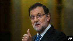 PM Spanyol Mariano Rajoy dalam debat nasional di parlemen Spaniel di Madrid, Spanyol, 24 Februari 2015 (Foto: dok). 