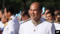 FILE - Hun Many, Cambodian Prime Minister Hun Sen's son, attends the Independence Day celebrations in Phnom Penh, Cambodia, Nov. 9, 2015. 