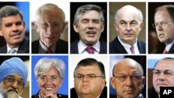 A combination photo of possible successors if Dominique Strauss-Kahn, the head of the International Monetary Fund, leaves the IMF. They are (top L-R) Mohamed El-Erian, Stanley Fischer of Israel, Gordon Brown of Britain, Kemal Dervis of Turkey, Peer Steinb