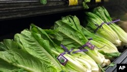 FILE - Romaine lettuce in a Simi Valley, Calif., grocery, Nov. 20, 2018. Friday, U.S. health officials urged people to avoid romaine lettuce grown in Salinas, Calif., as they investigate a food poisoning outbreak.