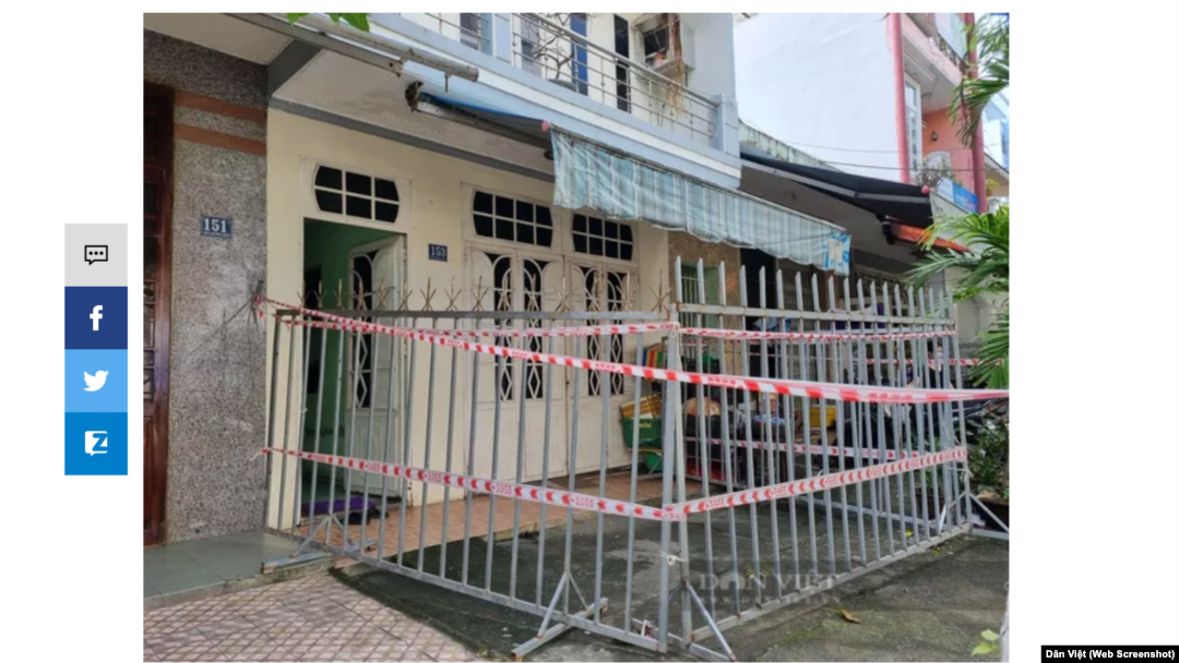 Hộ dân ở Đà Nẵng bị chính quyền dùng rào sắt khoá kín nhà vì không tuân thủ quy định cách ly COVID-19.