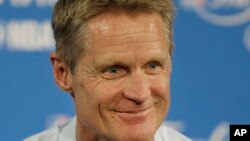  L'entraîneur de Golden State, Steve Kerr, Oakland, Californie, le 2 juin 2016.