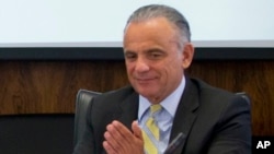 FILE - Deputy Executive Director, UNAIDS, Dr. Luiz Loures, during a meeting at Pan American Health Organization/World Health Organization (PAHO/WHO) headquarters in Washington, June 30, 2015. 