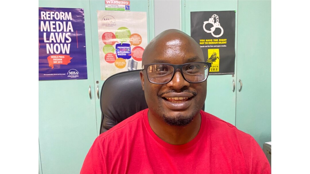 Tabani Moyo, director of Media Institute of Southern Africa, is seen in Harare, June 16, 2021. (Columbus Mavhunga/VOA)