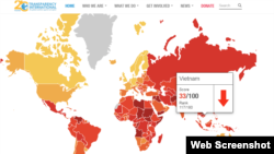 Tổ chức Minh bạch Quốc tế xếp Việt Nam hạng 117/180 về tệ tham nhũng toàn cầu năm 2018.