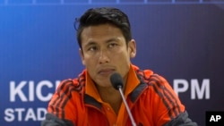 Kapten tim sepak bola Nepal Sagar Thapa di Gauhati, India (Foto: dok).