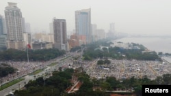 Vista de la misa al aire libre realizada por el papa Francisco en el Rizal Park en Manila, el domingo 18 de enero, de 2015.