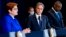 Australian Foreign Minister Marise Payne, left, accompanied by US Secretary of State Antony Blinken, second from right, and US Defense Secretary Lloyd Austin, right, speaks at a news conference at the State Department in Washington, Sept. 16, 2021. 