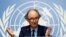 FILE - U.N. Special Envoy for Syria Geir Pedersen gestures during a news conference ahead of a meeting of the Syrian Constitutional Committee at the United Nations in Geneva, Switzerland, Aug. 21, 2020. 
