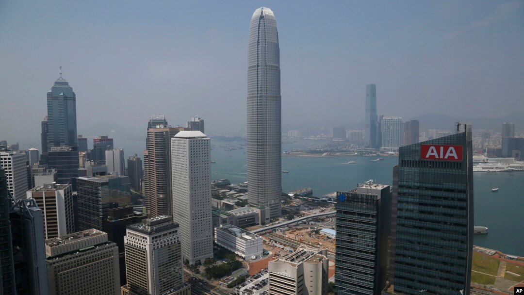 FILE - A general view of skyscrapers in Hong Kong. Some are beginning to question Hong Kong’s diminishing viability as a global financial center. 