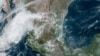 Imagen satelital -tomada a las 12:40 hora del este de EEUU el 13 de septiembre de 2024, publicada por la Oficina Nacional de Administración Oceánica y Atmosférica de Estados Unidos (NOAA)- muestra la tormenta tropical Ileana en Baja California Sur, México.