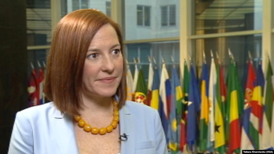 Juru bicara Departemen Luar Negeri Amerika Serikat, Jen Psaki (Foto: dok).