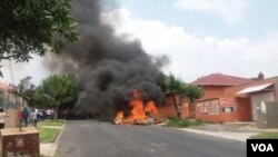 One of the houses that was set on fire in Rosettenville in Johannesburg.