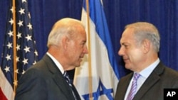 Vice President Joe Biden meets with Israeli Prime Minister Benjamin Netanyahu at the annual General Assembly of the Jewish Federations of North America in New Orleans, 07 Nov 2010