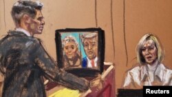 Sudski crtež svjedočenja bivše kolumnistkinje časopisa El I. Džin Kerol u sudnici u Njujorku (Foto: REUTERS/Jane Rosenberg)