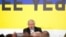资料图片：英国前首相鲍里斯·约翰逊在俄罗斯入侵乌克兰三周年之际访问乌克兰，并在“雅尔塔欧洲战略”会议上发表讲话。(2025年2月24日)