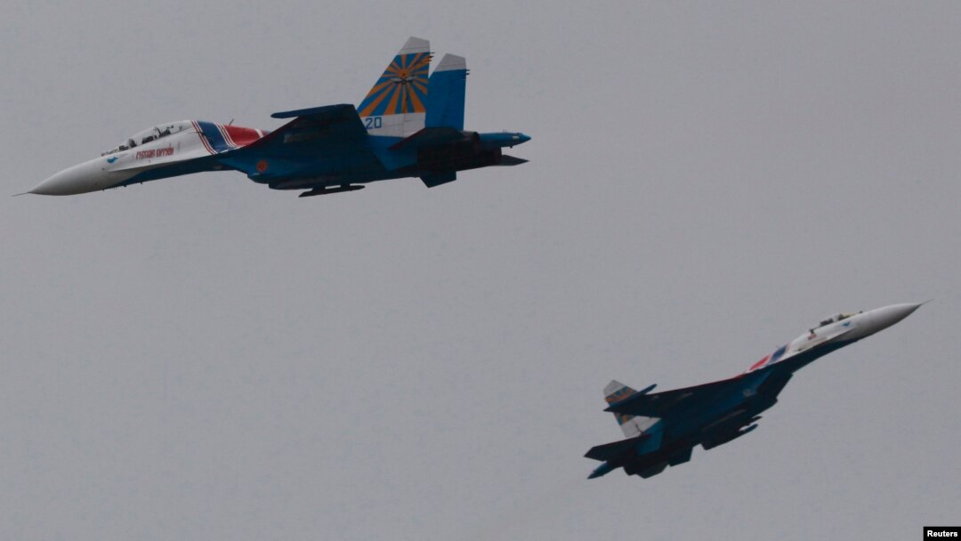Pesawat tempur Rusia jenis Sukhoi Su-27 Flanker (foto: dok). Rusia diberitakan menempatkan 4 pesawat ini di pangkalan udara Latakia, Suriah. 