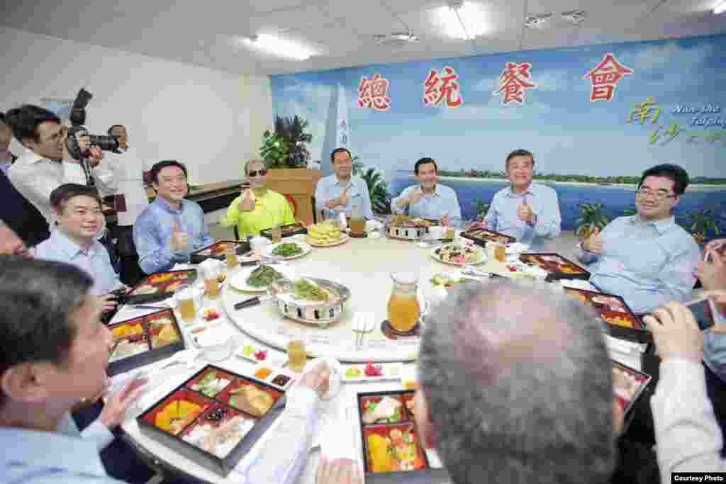 马总统肯定太平岛伙食菜色（台湾总统府）