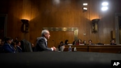 Robert F. Kennedy, Jr., President Donald Trump's nominee to serve as Secretary of Health and Human Services, testifies during a Senate Committee on Health, Education, Labor and Pensions hearing for his pending confirmation on Capitol Hill in Washington, Jan. 30, 2025.