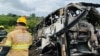 A photo released by the Minas Gerais Fire Department shows firefighters and other rescue teams working on the site of a crash in Teofilo Otoni, Minas Gerais state, Brazil, on Dec. 21, 2024.